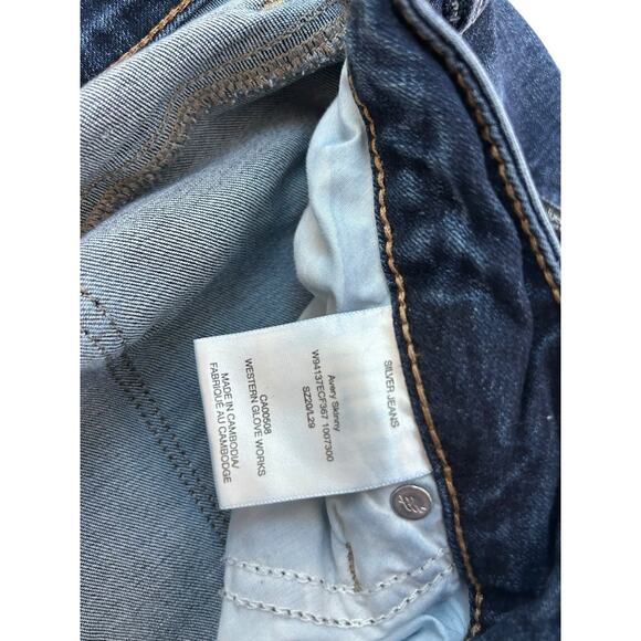 Silver Jeans Womens Adult Size 20 Blue‎ Denim Avery Skinny Crop button fly - Picture 3 of 4